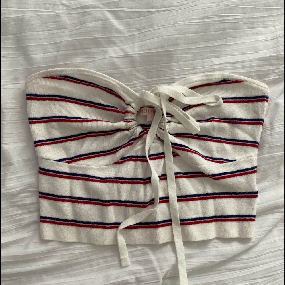 Red, White and Blue Keyhole Tube Top